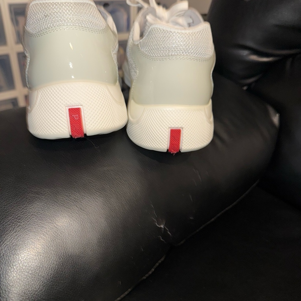 Prada White and Red Men's Sneakers